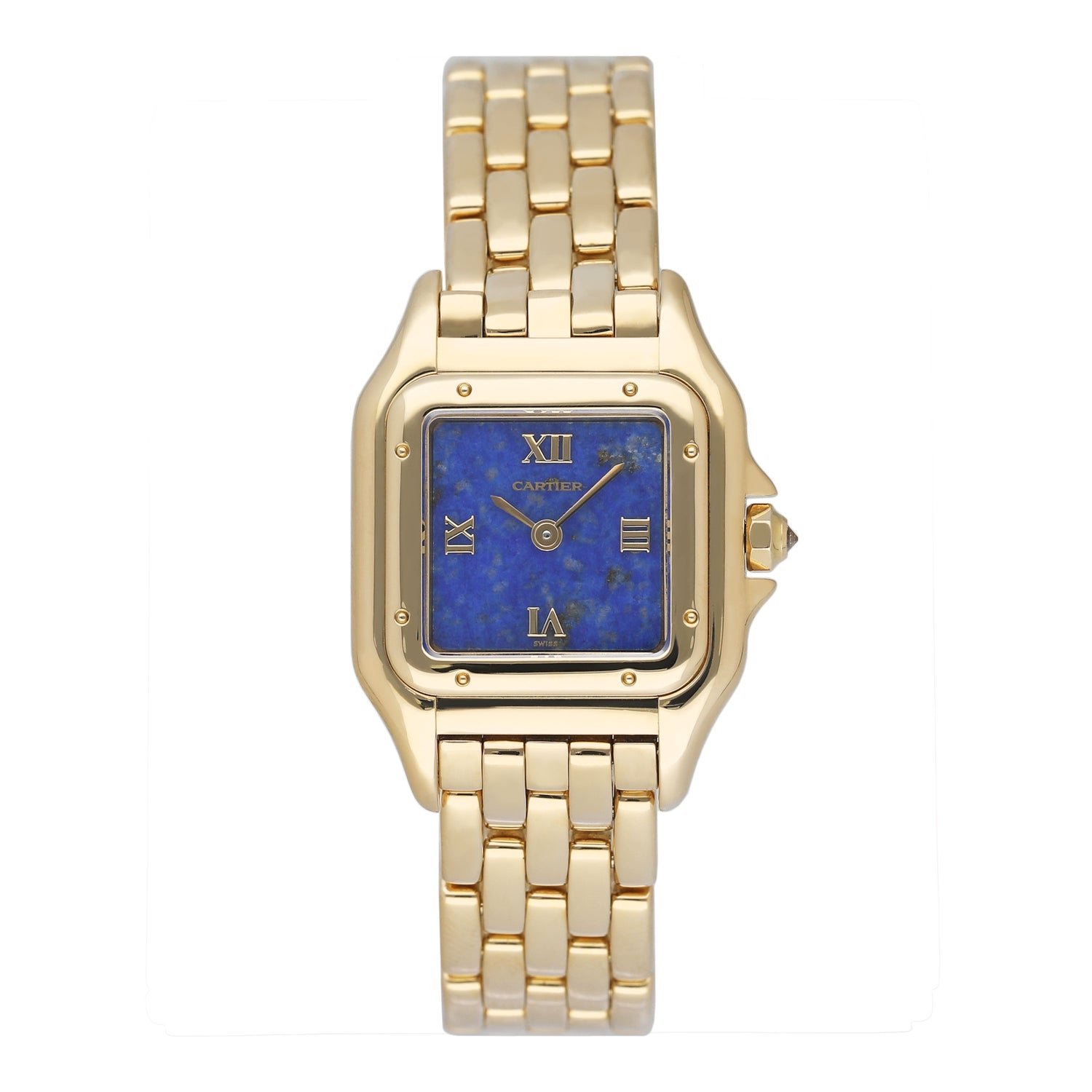 Cartier Panthere W25035B9 Lapis Dial 18K Yellow Gold Ladies Watch - Watches
