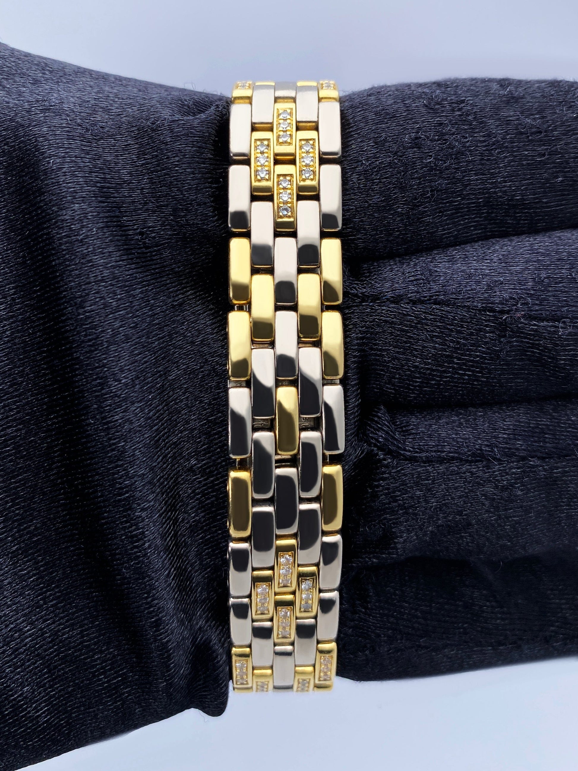 Cartier Panthere WF3052FH Gold Obsidian Stone Ladies Watch - Watches