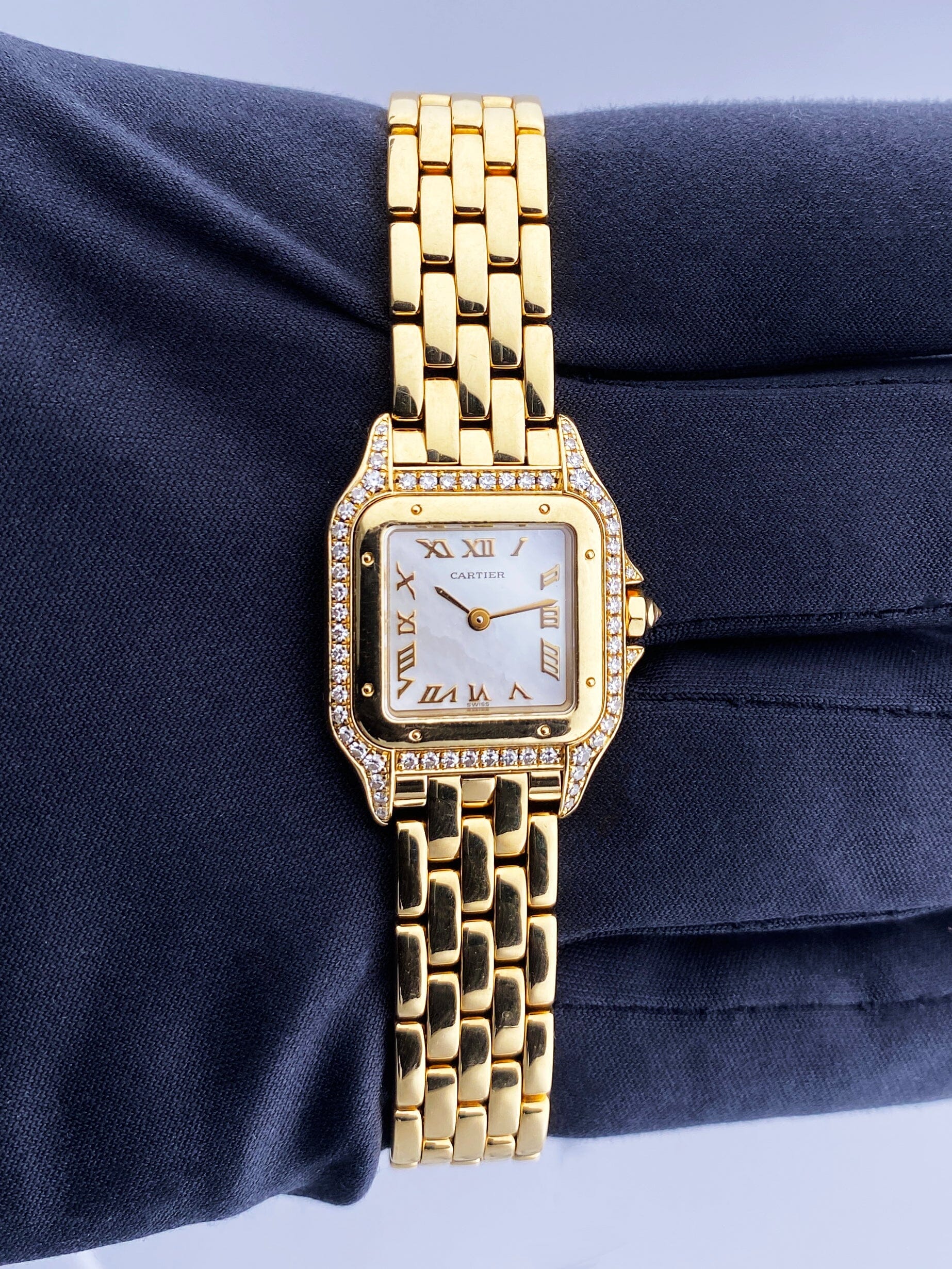 Cartier Panthere WF3116B9 MOP Diamond Ladies Watch - Watches