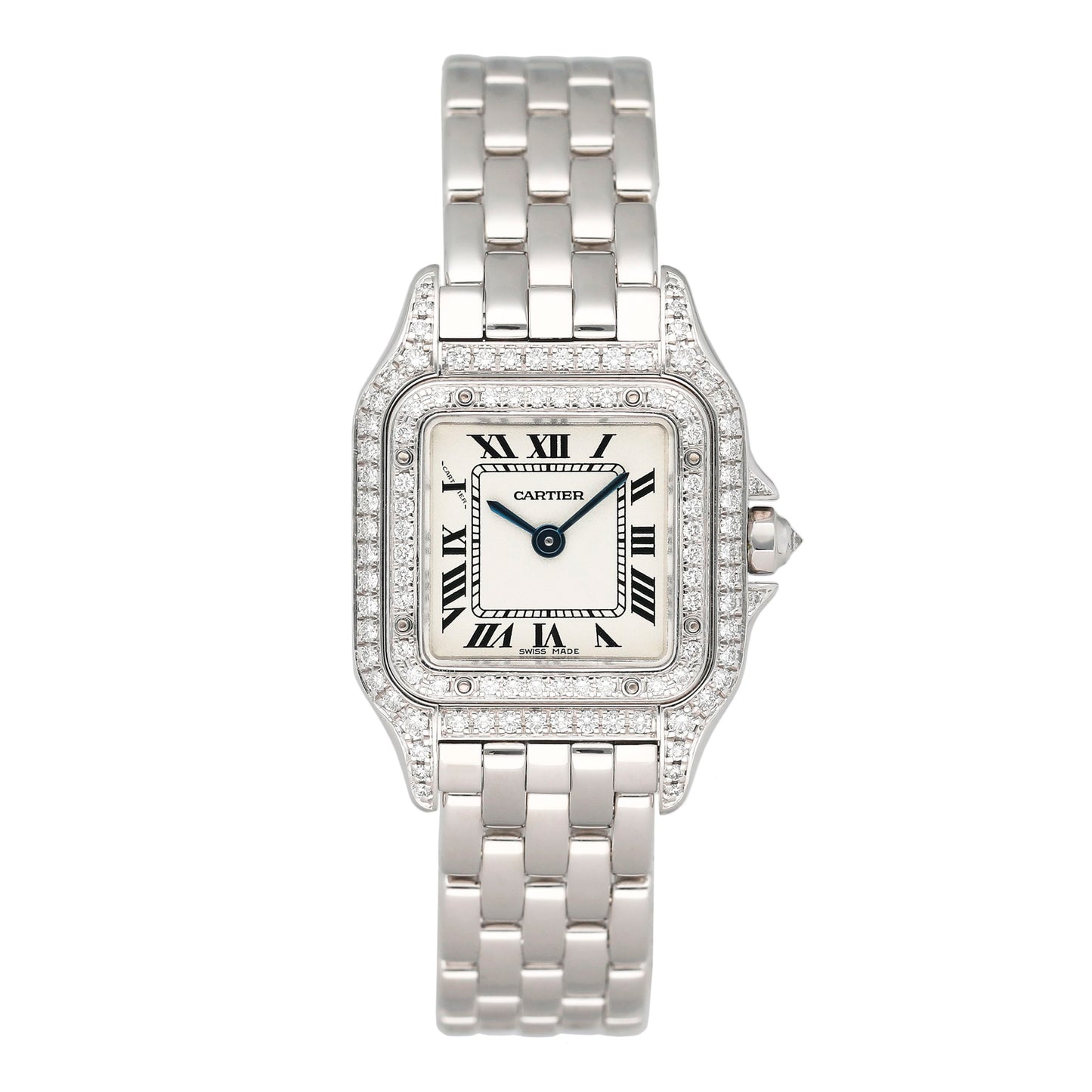 Cartier Panthere WF3141B9 18K White Gold Diamond Ladies Watch With Service Papers