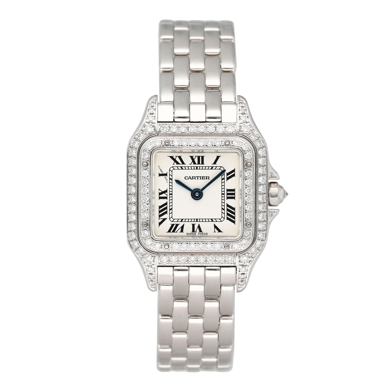 Cartier Panthere WF3118F3 18K White Gold Diamond Ladies Watch With Service Papers - Watches