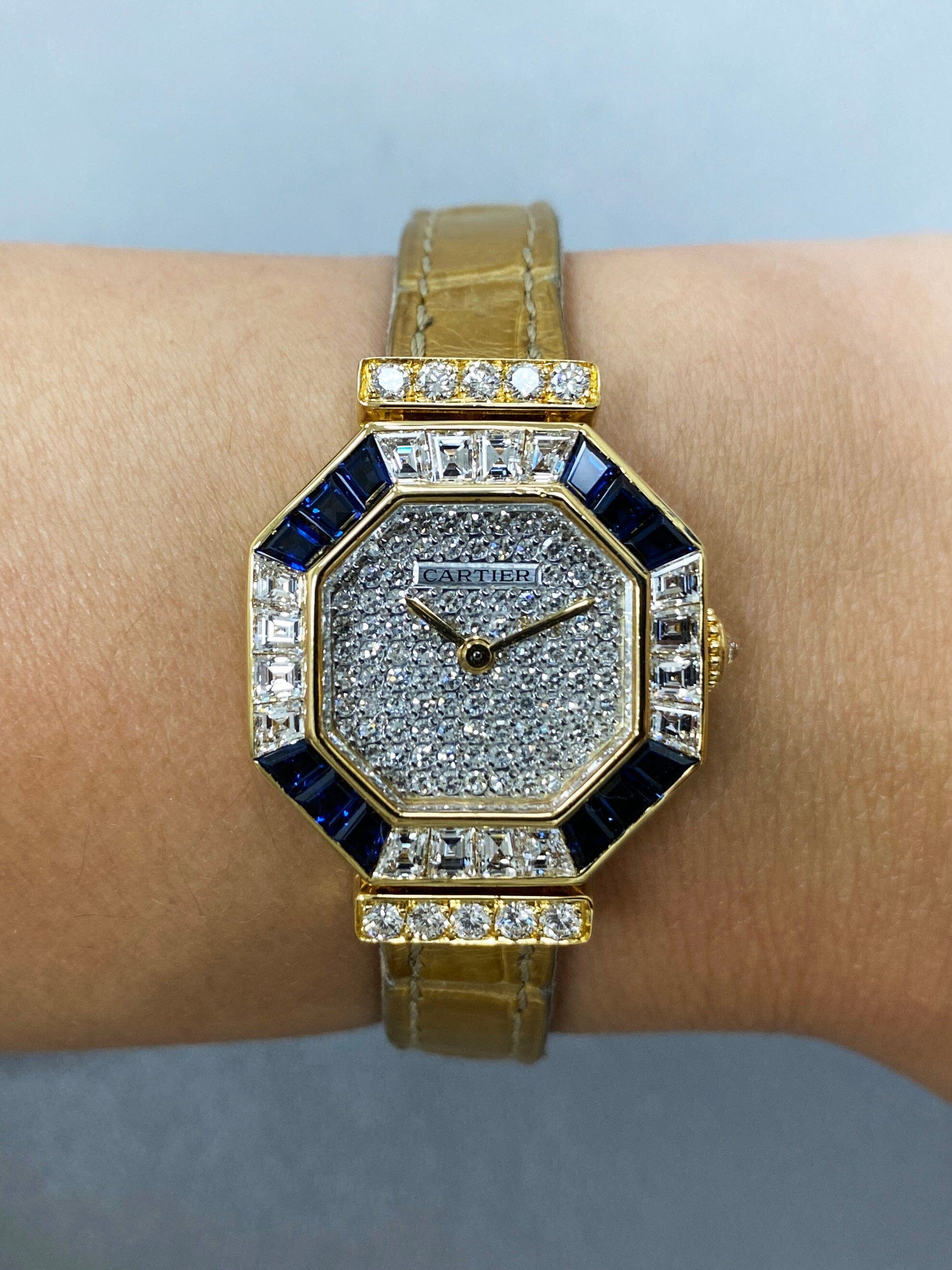 Cartier Paris Andine 82220000 Diamond Sapphire Ladies Watch