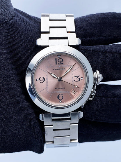 Cartier Pasha 2324 Pink Dial Steel Ladies Watch - Wristwatch