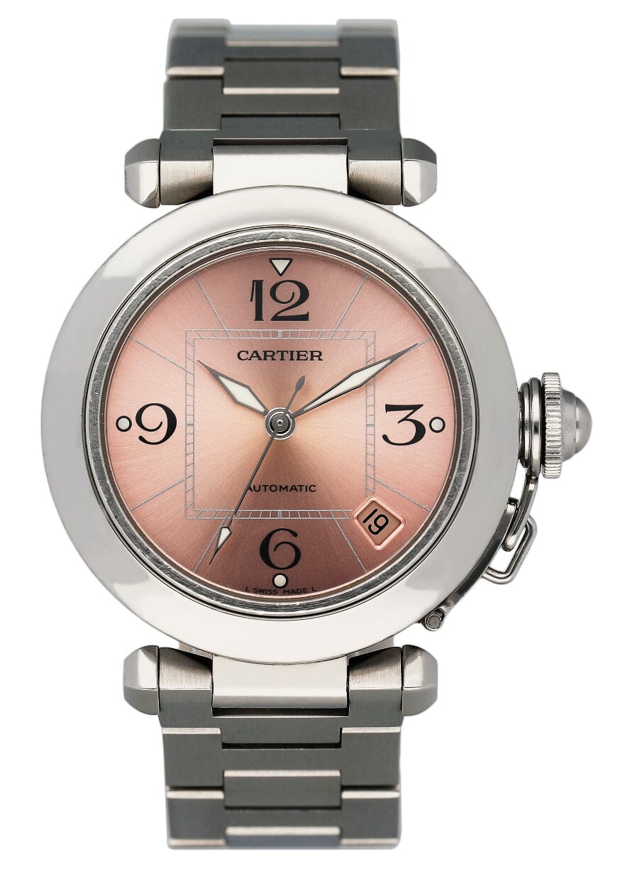 Cartier Pasha 2324 Pink Dial Steel Ladies Watch - Virtual