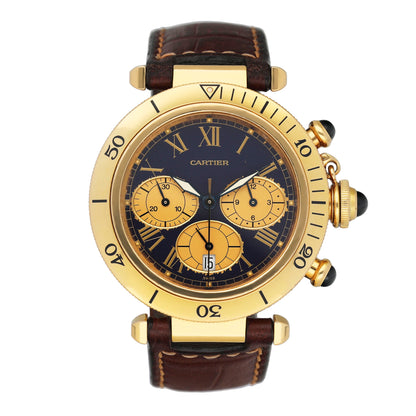 Cartier Pasha W3003551 Blue Dial Chronograph Mens Watch
