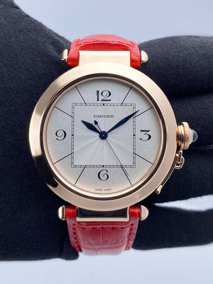 Cartier Pasha W3019051 18K Rose Gold Mens Watch Box Papers - Watches