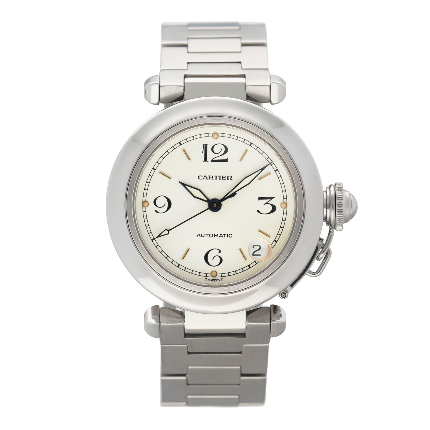 Cartier Pasha W31015M7 Off-White Dial Steel Ladies Watch