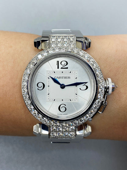 Cartier Pasha WJ11924G Rhodiumized White Gold Ladies Watch - Virtual