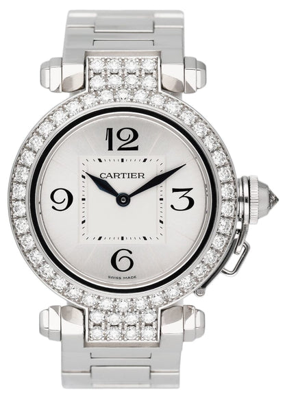 Cartier Pasha WJ11924G Rhodiumized White Gold Ladies Watch - Virtual
