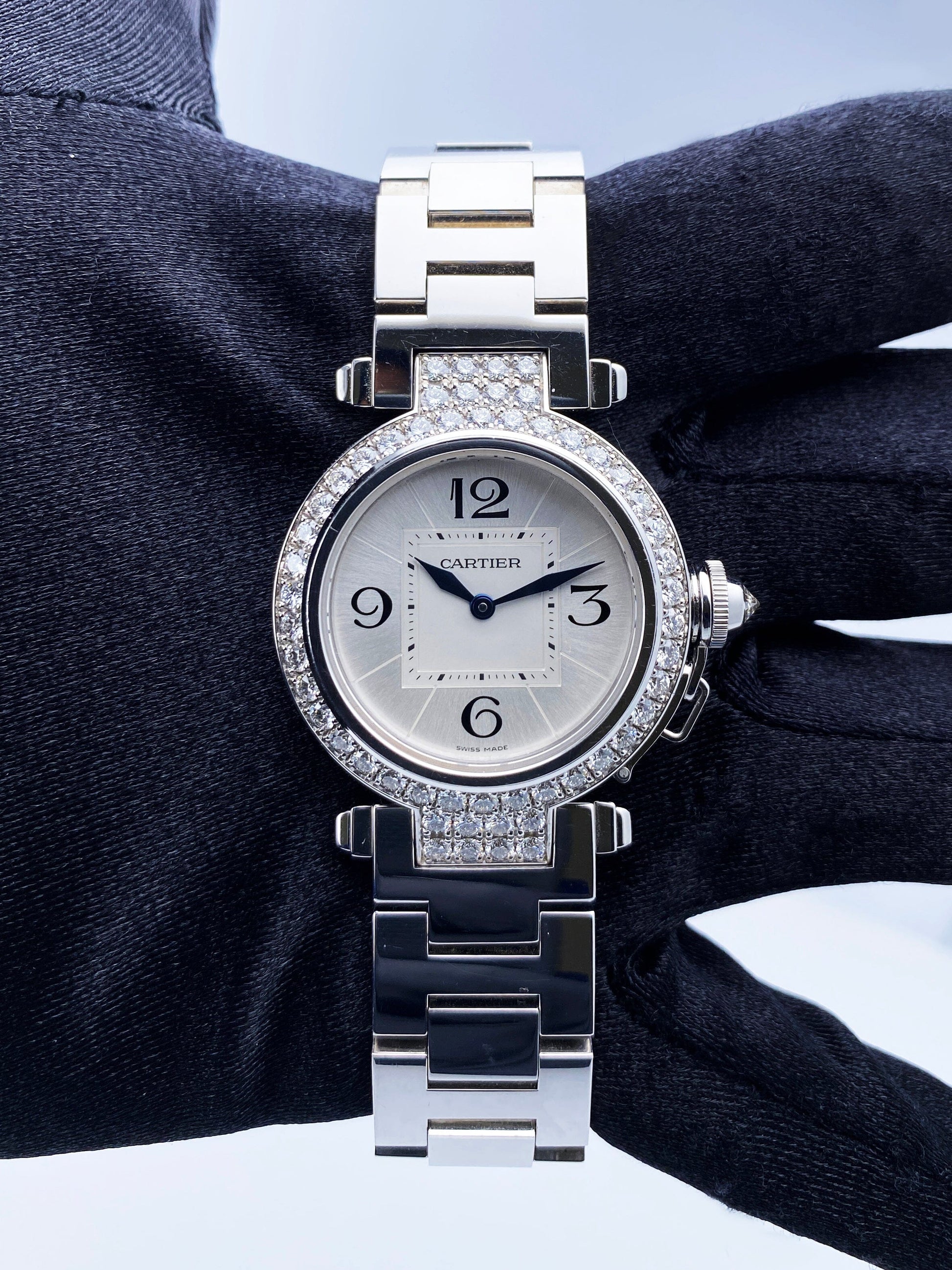 Cartier Pasha WJ11924G Rhodiumized White Gold Ladies Watch - Virtual