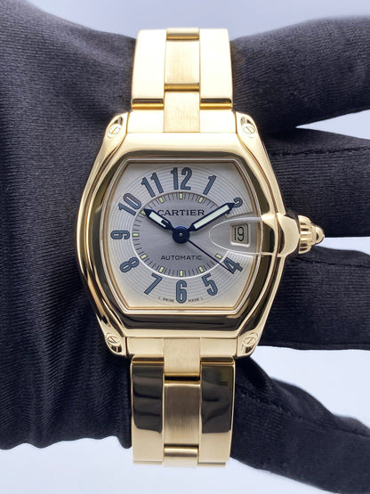Cartier Roadster Large W62003V1 18K Yellow Gold Mens Watch - Watches