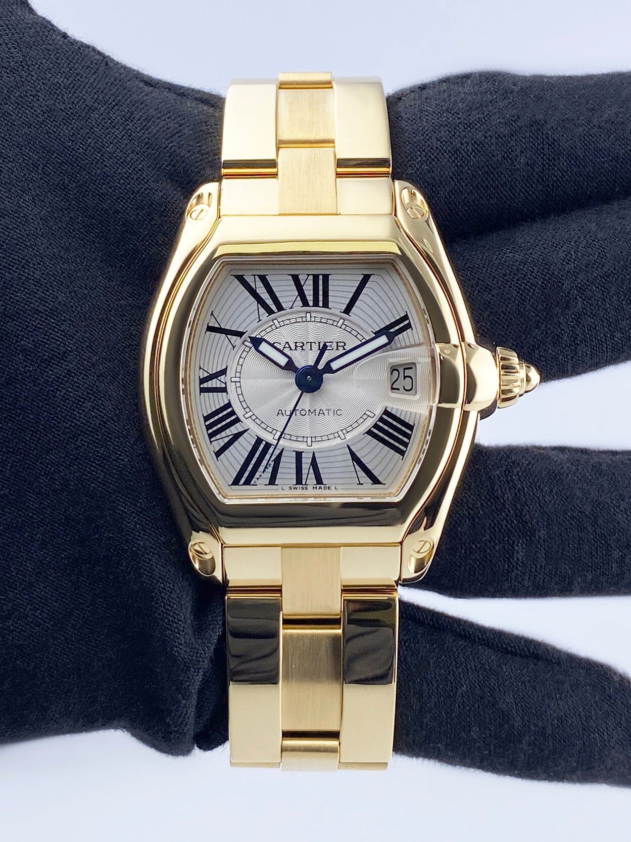 Cartier Roadster Large W62005V1 18K Yellow Gold Mens Watch Box Papers - Watches