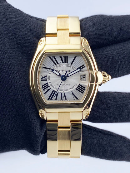 Cartier Roadster Large W62005V1 18K Yellow Gold Mens Watch Box Papers - Watches