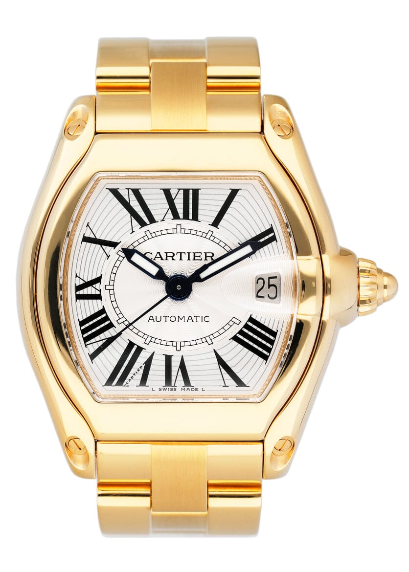 Cartier Roadster Large W62005V1 18K Yellow Gold Mens Watch Box Papers - Watches