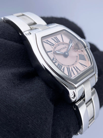 Cartier Roadster W62017V3 Pink Dial Steel Ladies Watch - Wristwatch