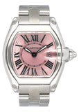 Cartier Roadster W62017V3 Pink Dial Steel Ladies Watch - Wristwatch