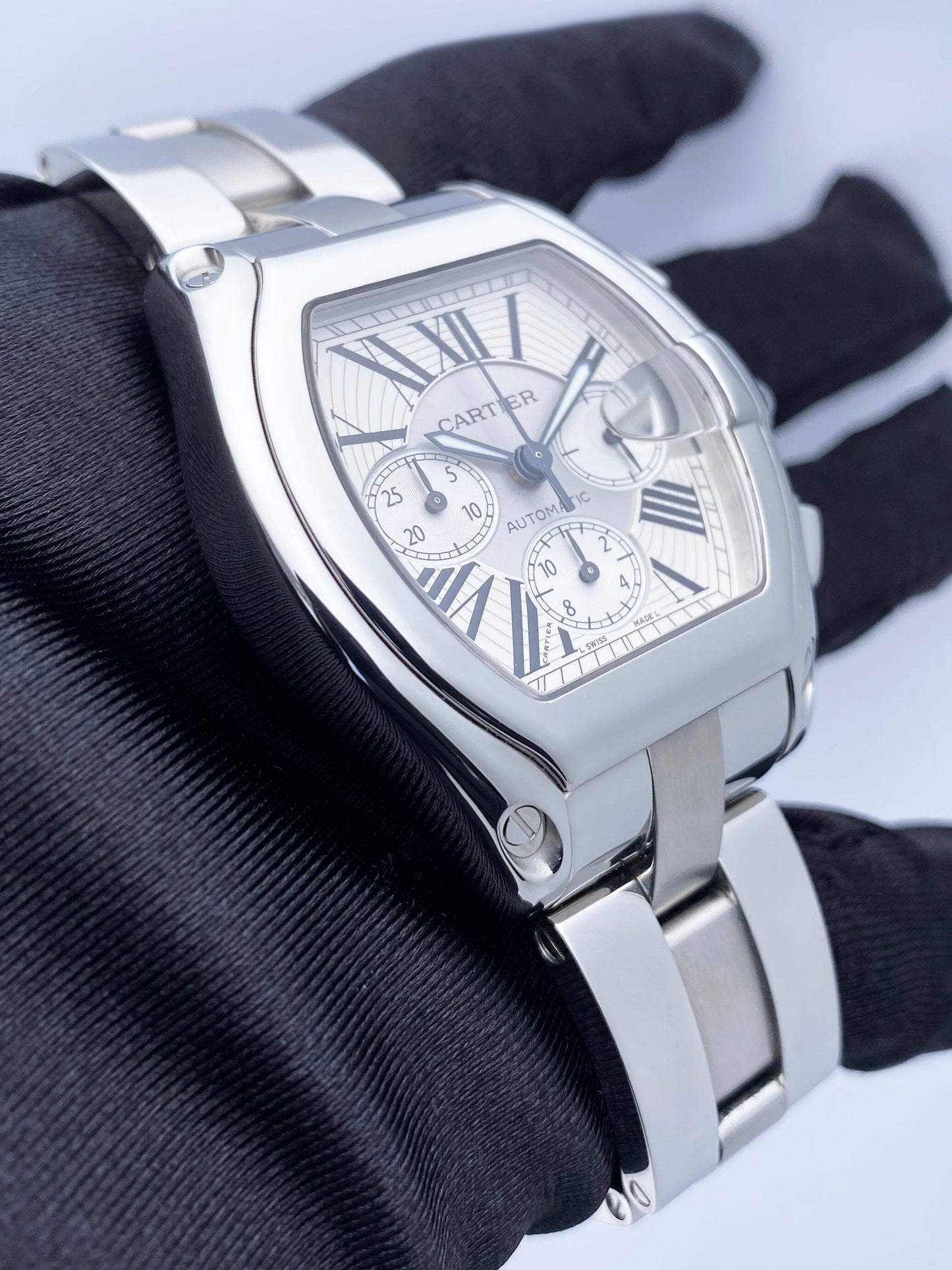 Cartier Roadster W62019X6 Silver Dial Mens Watch - Watches