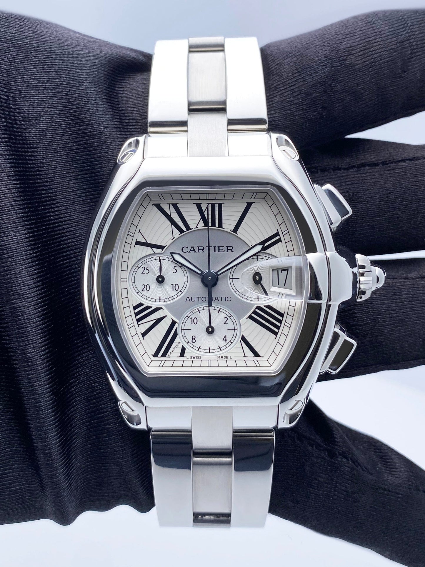 Cartier Roadster W62019X6 Silver Dial Mens Watch - Watches