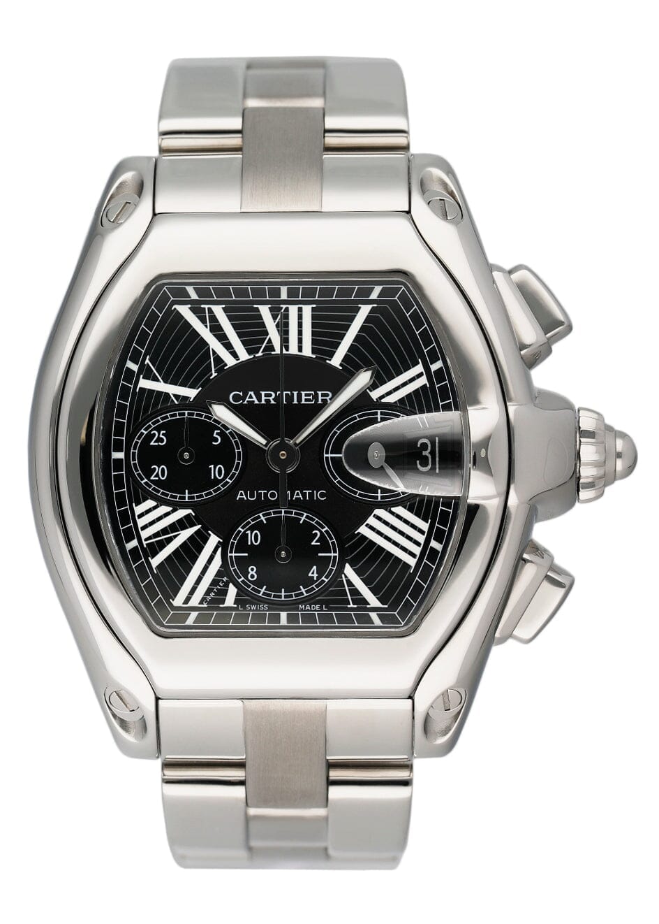 Cartier Roadster W62020X6 Black Dial Mens Watch - Wristwatch