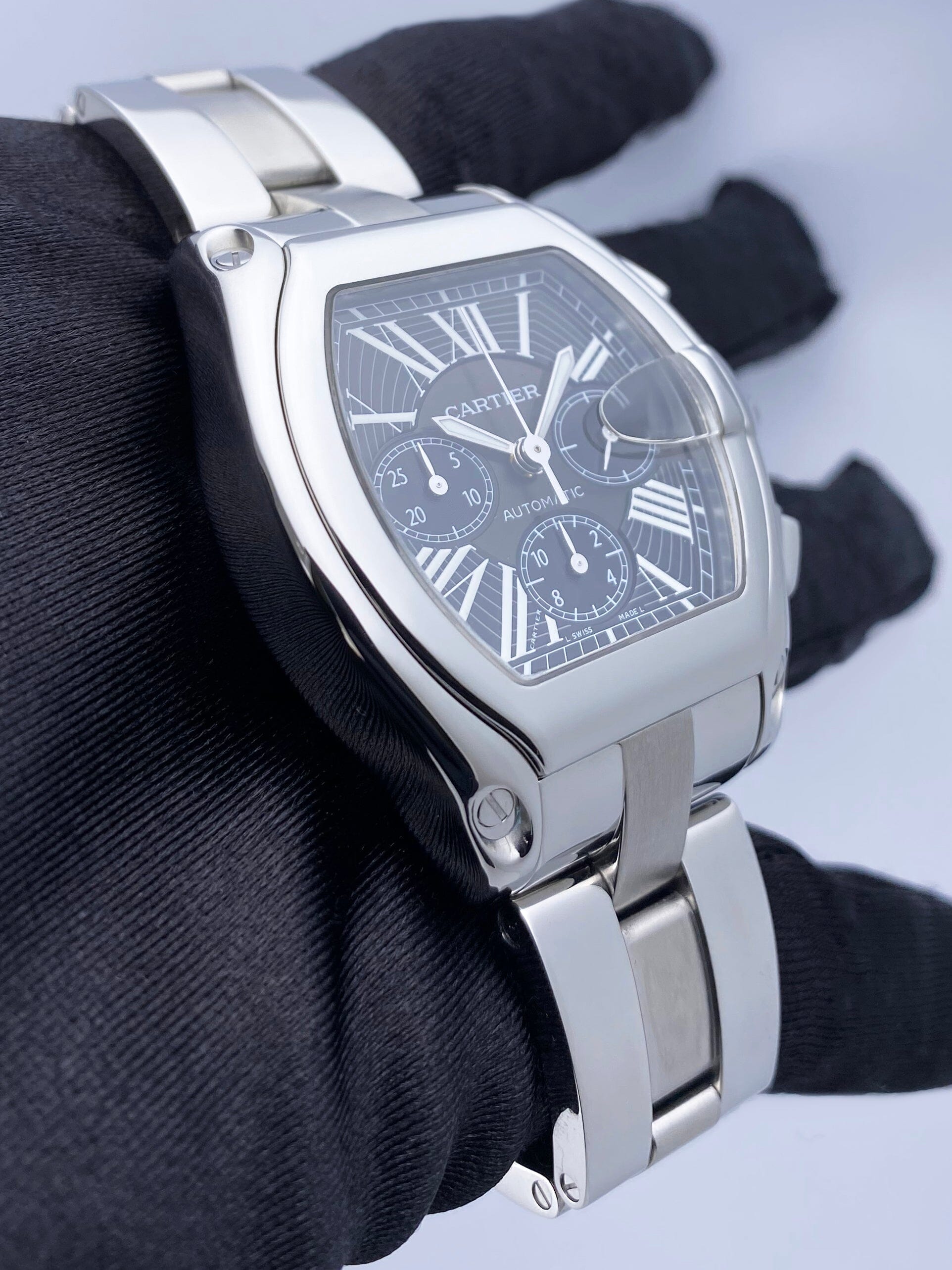 Cartier Roadster W62020X6 Black Dial Mens Watch - Wristwatch