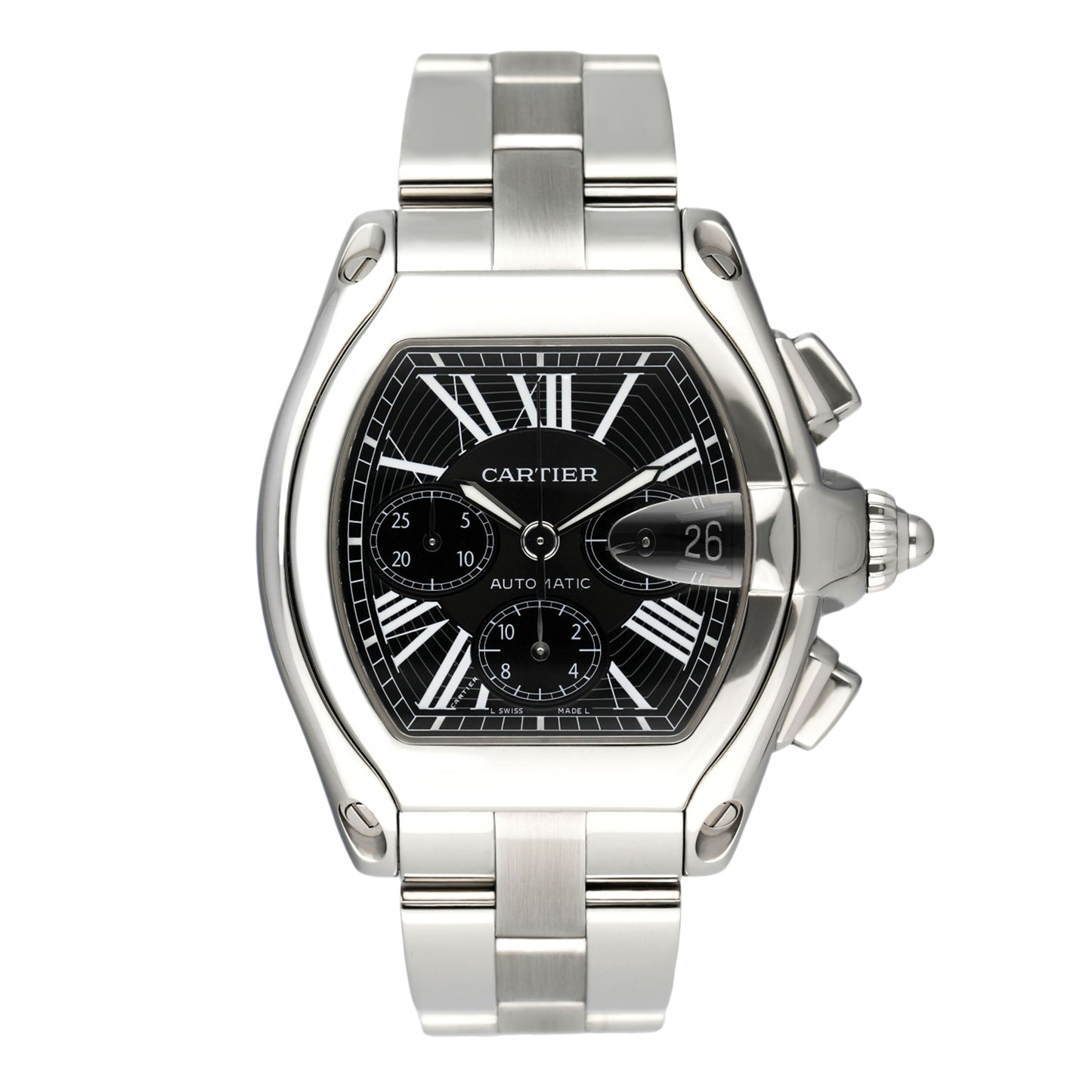 Cartier Roadster W62020X6 Black Dial Mens Watch - Wristwatch