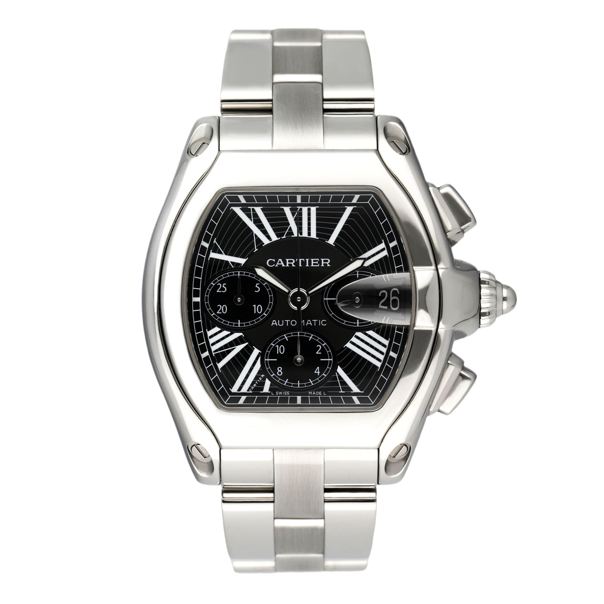 Cartier Roadster W62020X6 Black Dial Mens Watch - Wristwatch