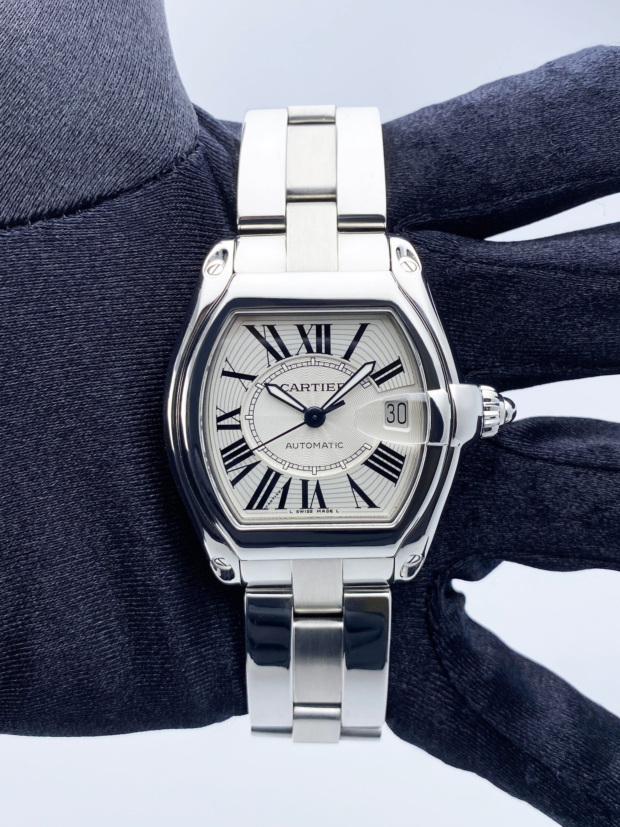 Cartier Roadster W62025V3 Silver Dial Mens Watch | Phigora