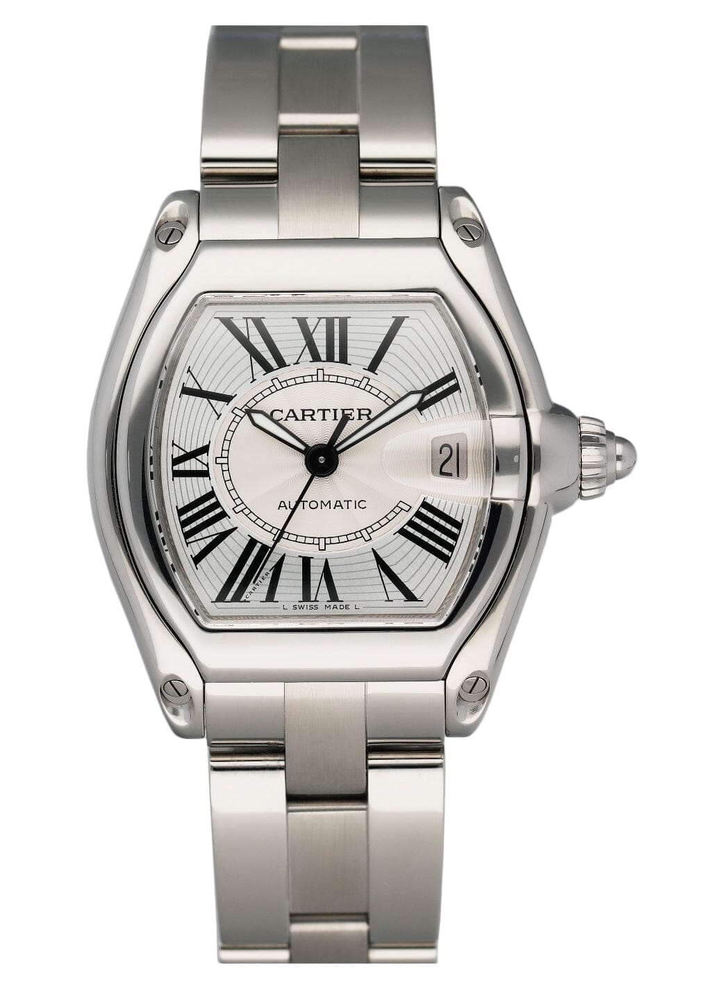 Cartier Roadster W62025V3 Silver Dial Mens Watch - Virtual