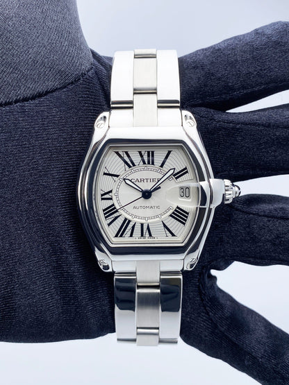 Cartier Roadster W62025V3 Silver Dial Mens Watch - Virtual
