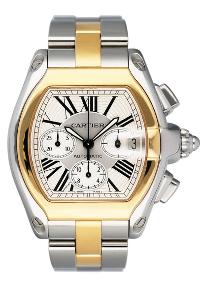 Cartier Roadster W62027Z1 Silver Dial Two Tone Mens Watch - Watches