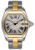 Cartier Roadster W62031Y4 Silver Dial Two Tone Mens Watch - Wristwatch