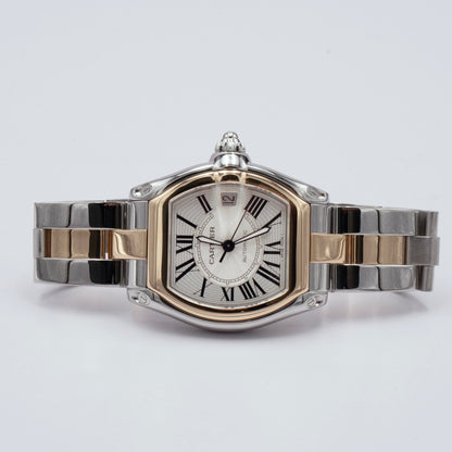 Cartier Roadster W62031Y4 Silver Dial Two Tone Mens Watch - Wristwatch