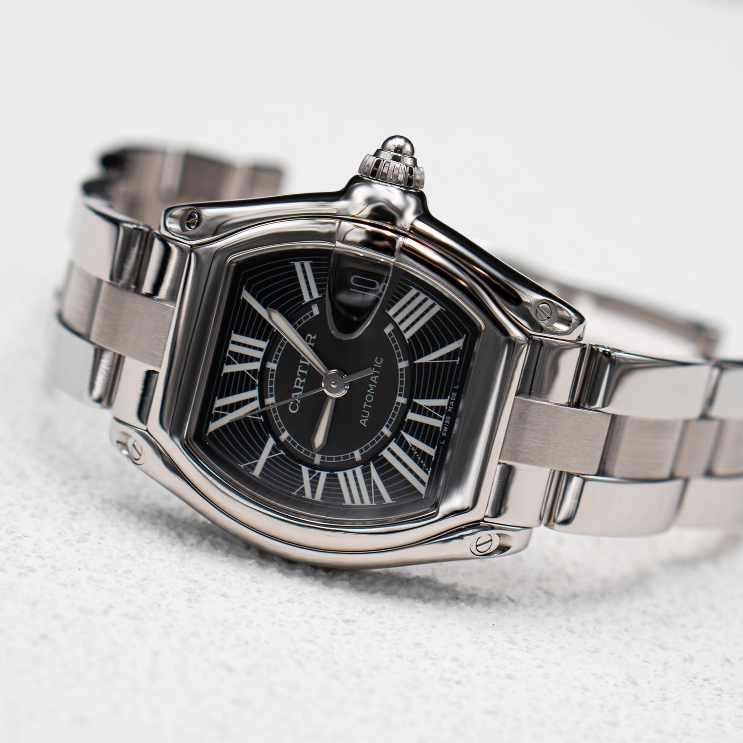 Cartier Roadster W62041V3 Black Dial Steel Mens Watch - Watches