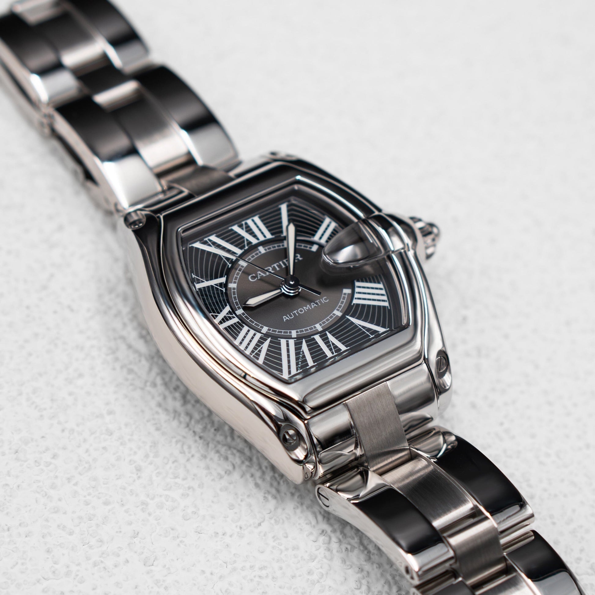 Cartier Roadster W62041V3 Black Dial Steel Mens Watch - Watches