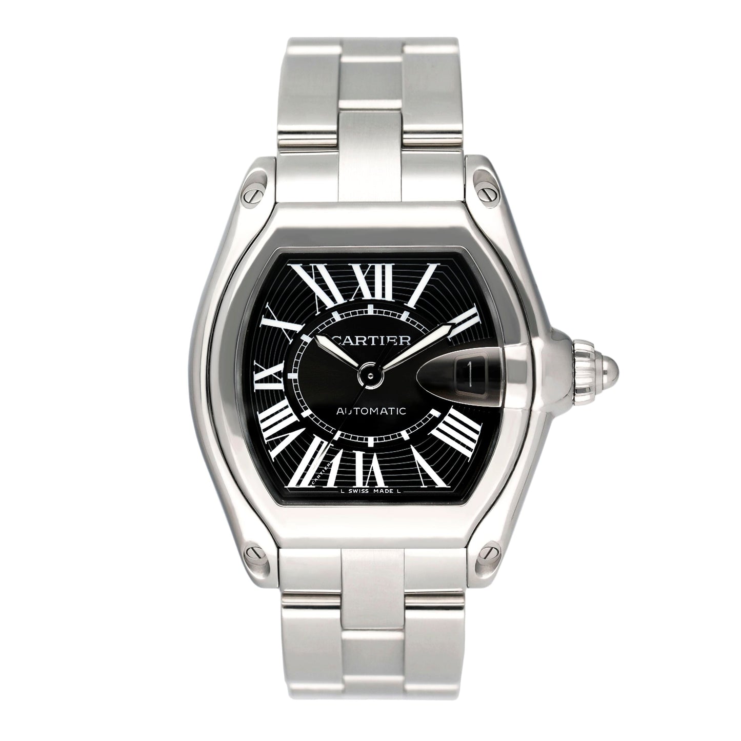 Cartier Roadster W62041V3 Black Dial Steel Mens Watch - Watches