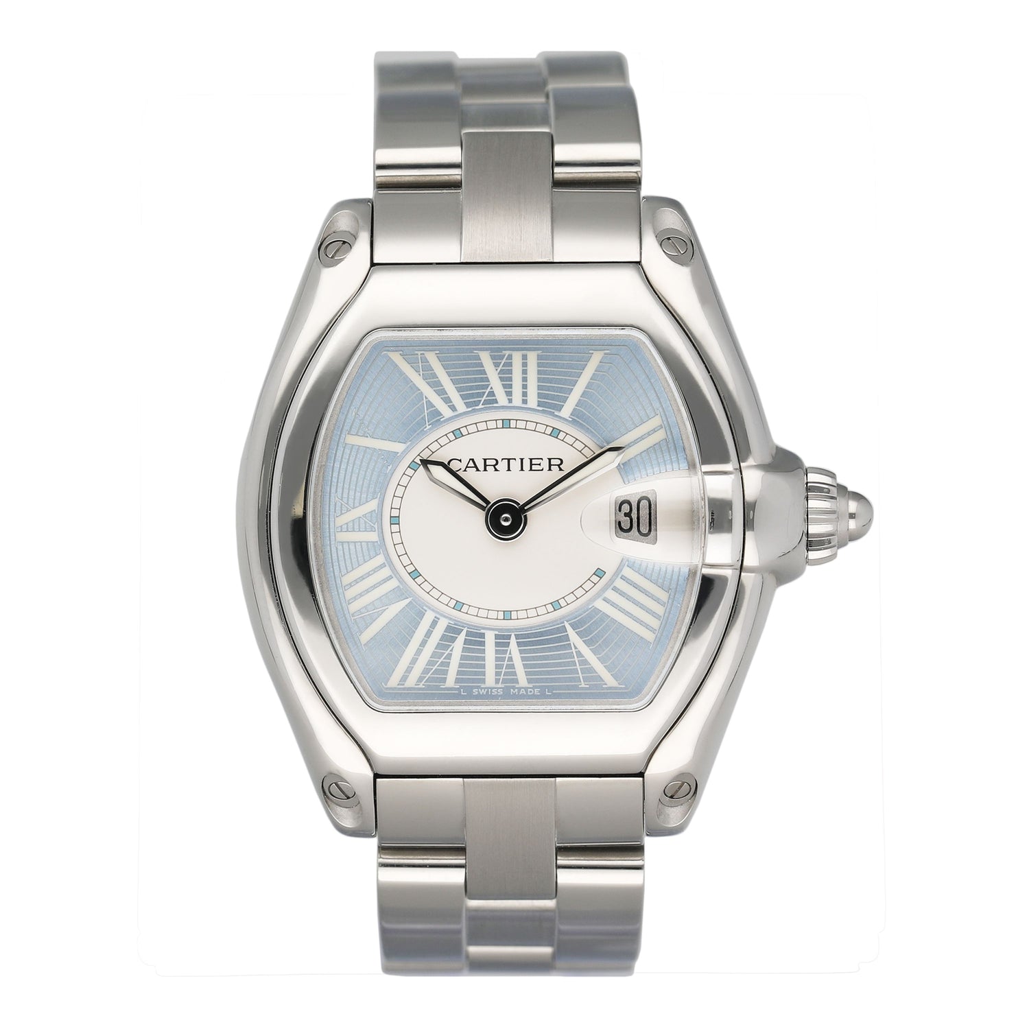 Cartier Roadster W62053V3 Blue Dial Two Tone Yellow Gold Ladies Watch - Watches