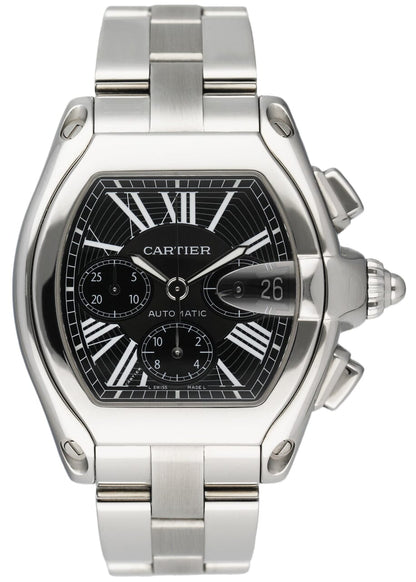 Cartier Roadster XL W62020X6 Black Dial Mens Watch Box Papers - Wristwatch