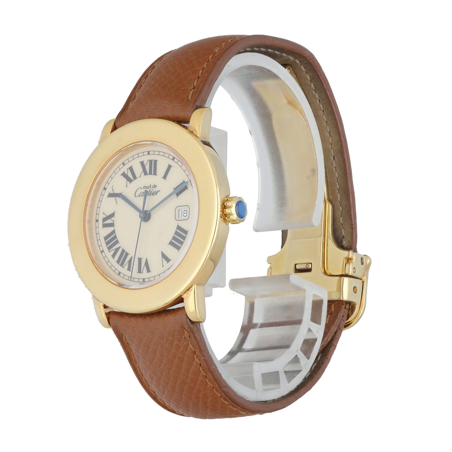 Cartier Ronde 1800.1 Argent Yellow Gold Ladies Watch - Virtual