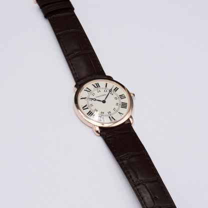 Cartier Ronde Louis W6800251 18K Rose Gold Watch Box Papers - Wristwatch