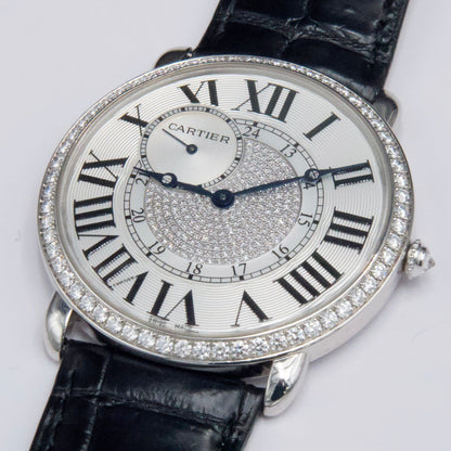 Cartier Ronde Louis WR007004 Rhodiumized 18K White gold Mens Watch - Watches