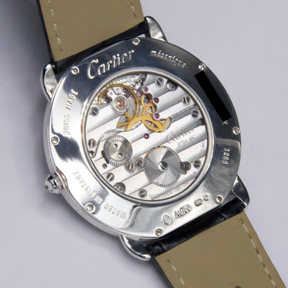 Cartier Ronde Louis WR007004 Rhodiumized 18K White gold Mens Watch - Watches