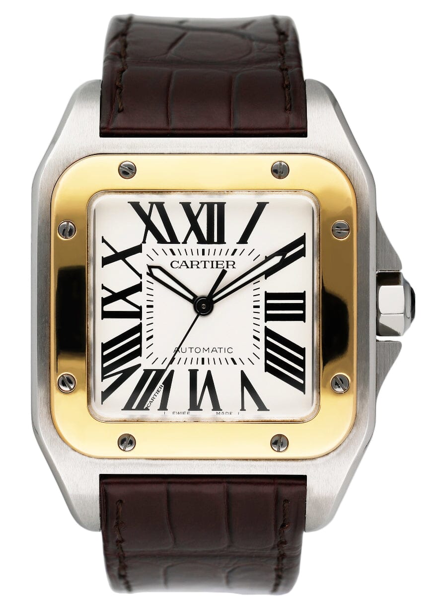 Cartier Santos-100 Large W20072X7 Two Tones Mens Watch Box Papers - Watches