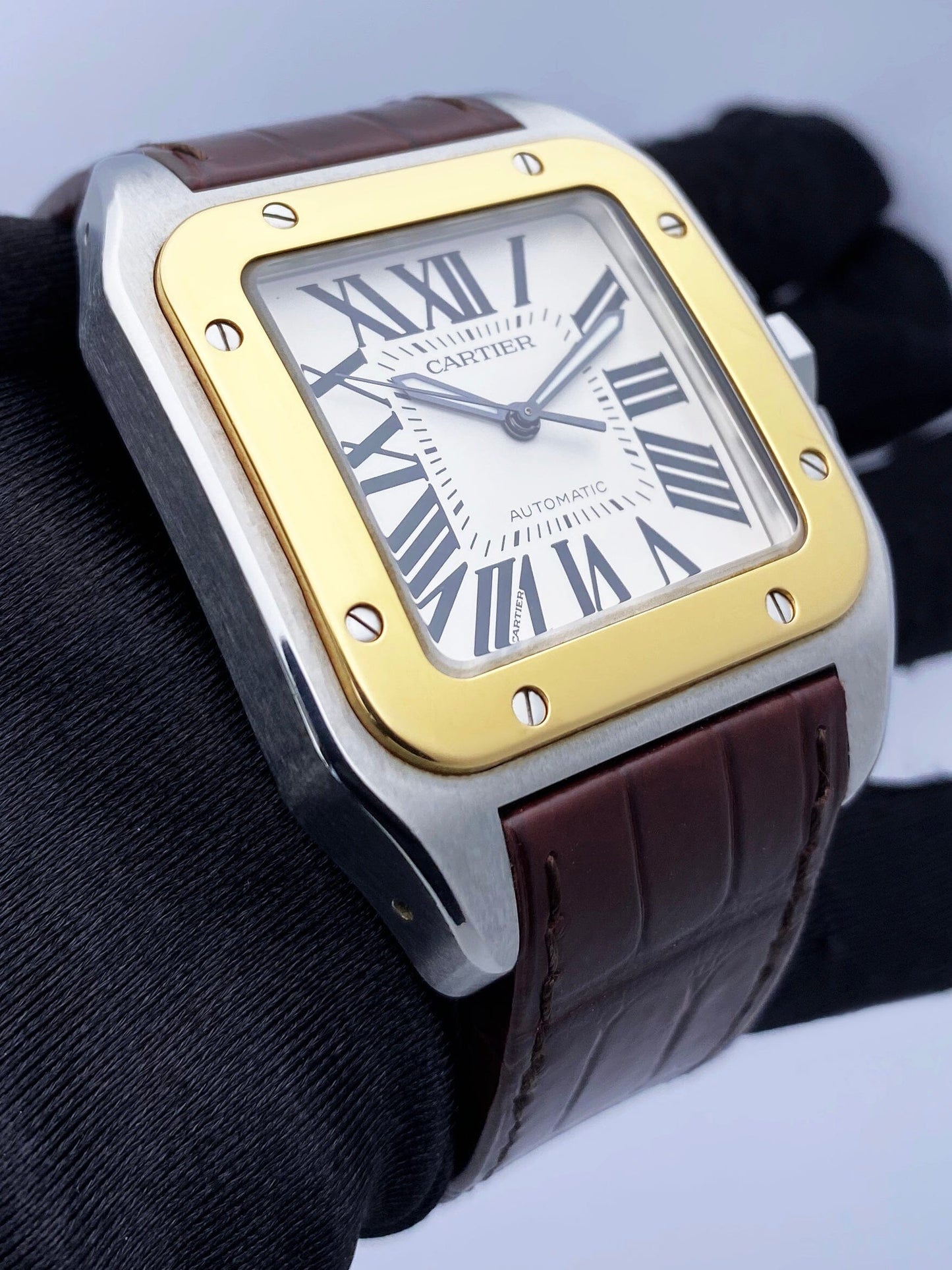 Cartier Santos-100 Large W20072X7 Two Tones Mens Watch Box Papers - Watches