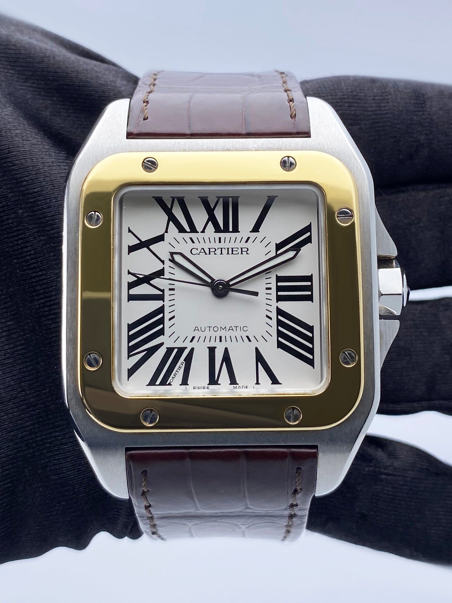 Cartier Santos-100 Large W20072X7 Two Tones Mens Watch Box Papers - Watches