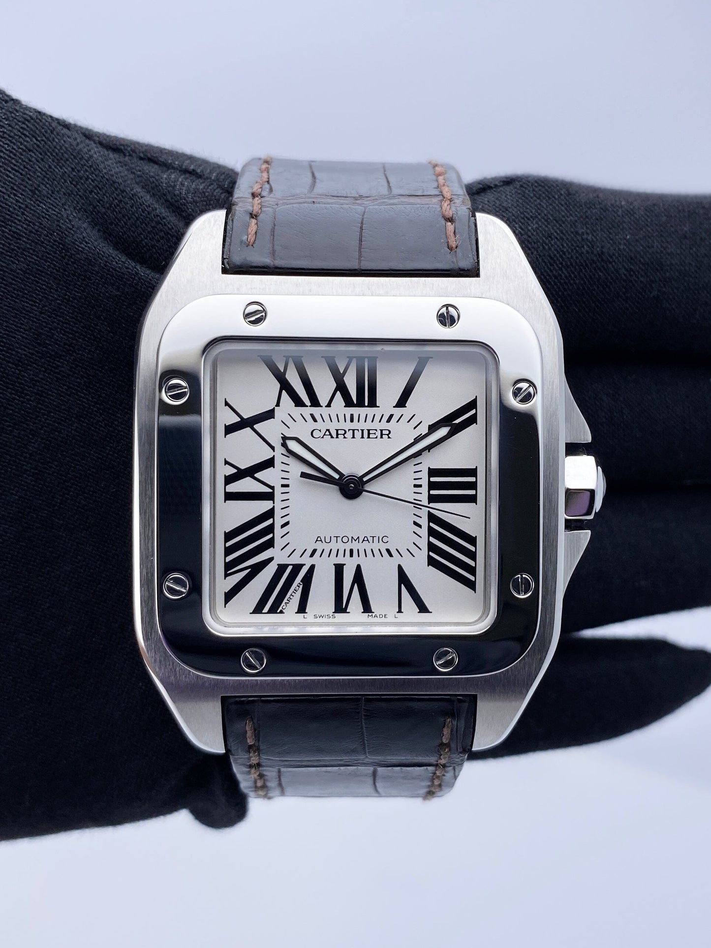 Cartier Santos-100 W20073X8 Stainless Steel Mens Watch - Watches