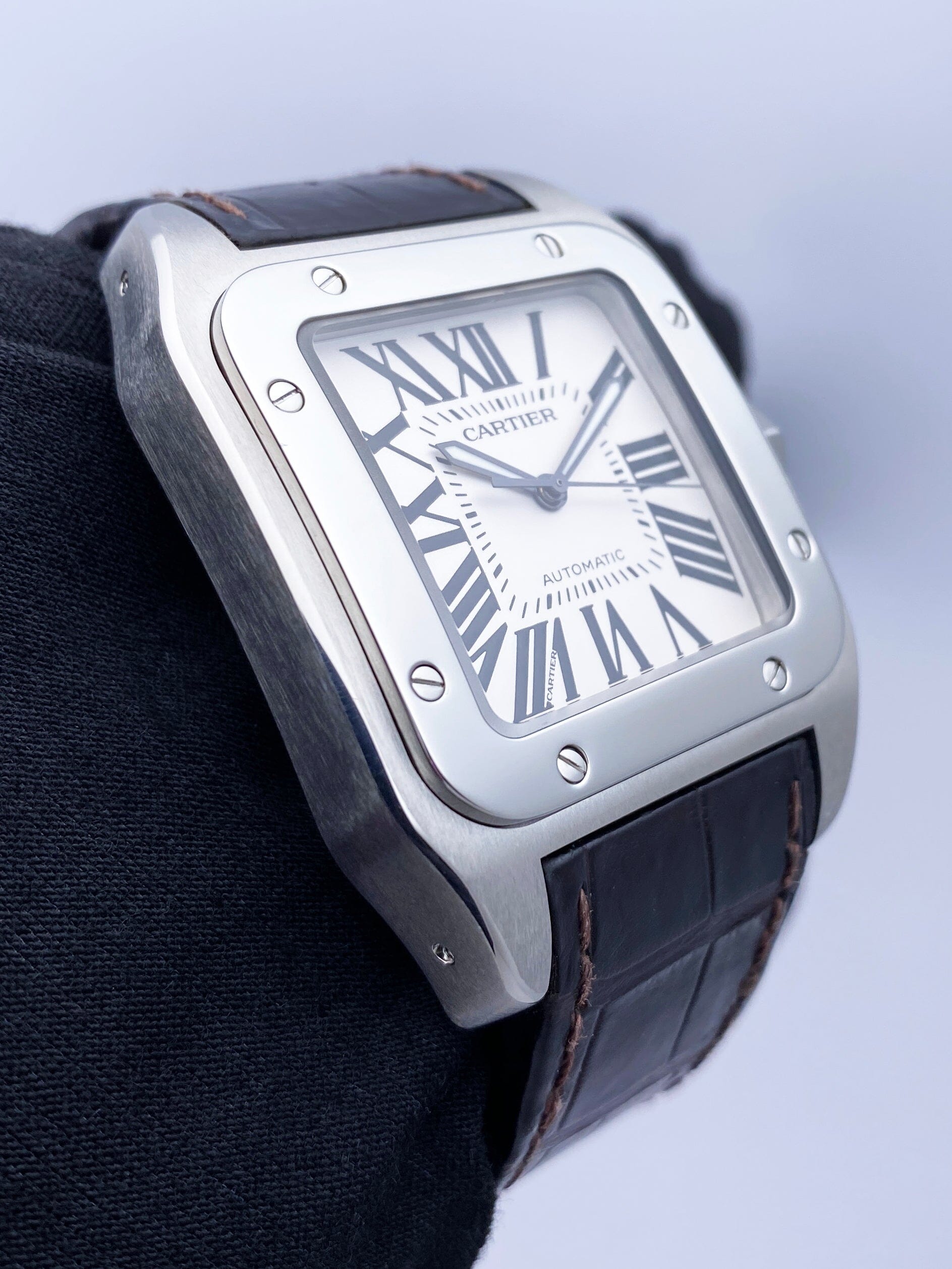 Cartier Santos-100 W20073X8 Stainless Steel Mens Watch - Watches