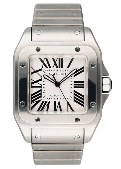 Cartier Santos-100 XL W200737G Stainless Steel Mens Watch - Wristwatch