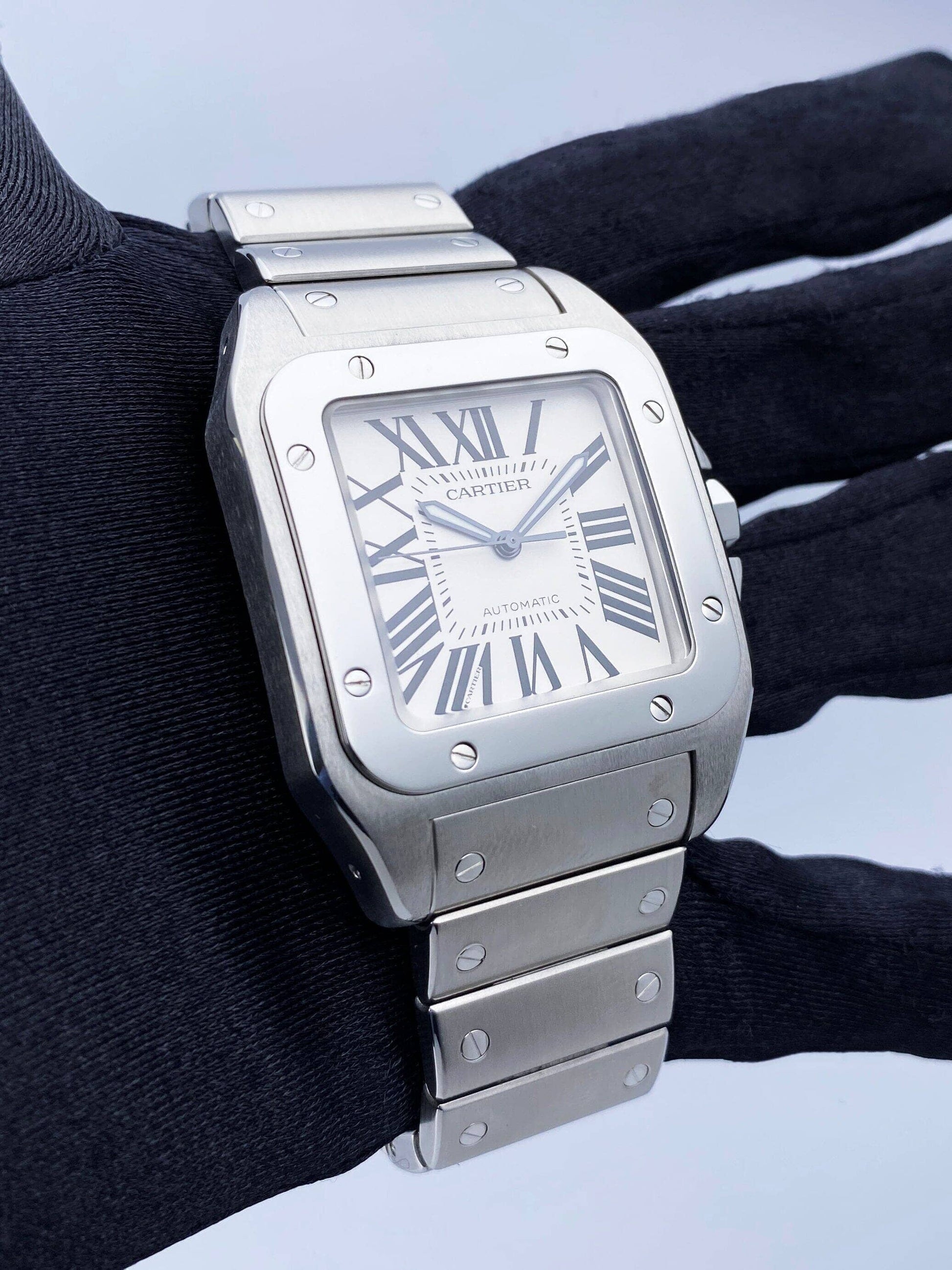 Cartier Santos-100 XL W200737G Stainless Steel Mens Watch - Wristwatch