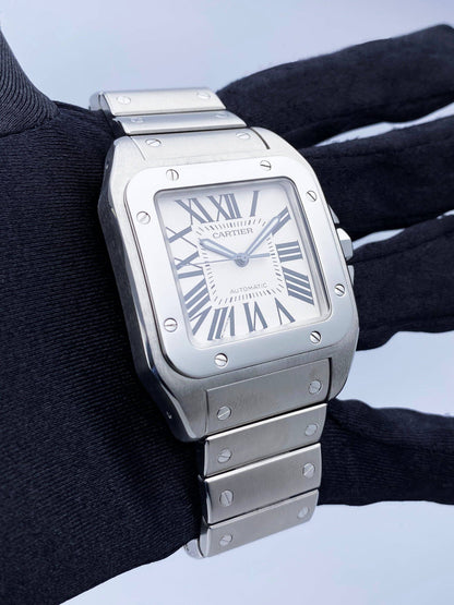 Cartier Santos-100 XL W200737G Stainless Steel Mens Watch - Wristwatch