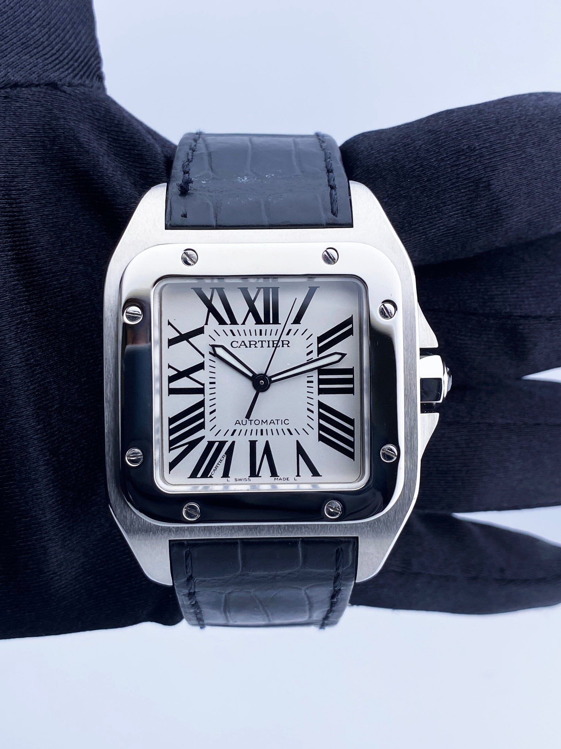 サントス100 メンズ W20073X8 W20091X7 シルバー Cartier（カルティエ）サントス100 クロノ